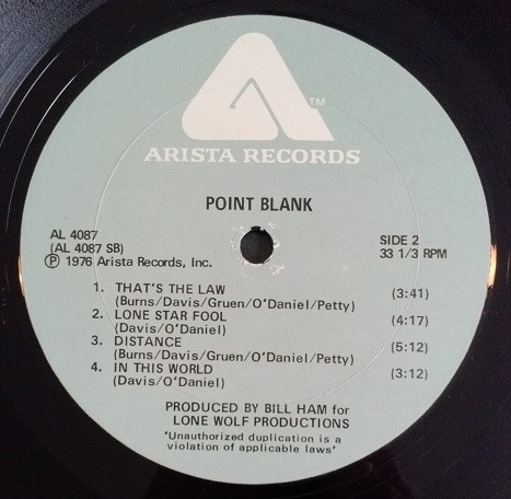 Point Blank - Point Blank | Arista (AL 4087) - 4