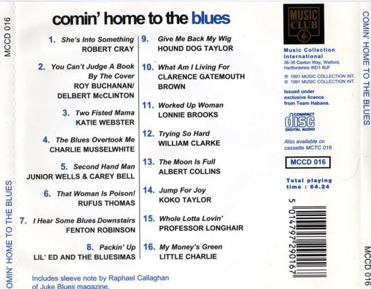 Various - Comin' Home To The Blues | Music Club (MCCD 016) - 2