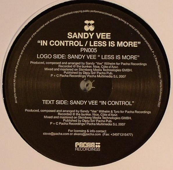 Sandy Vee - In Control / Less Is More | Pacha Recordings (PN005) - main