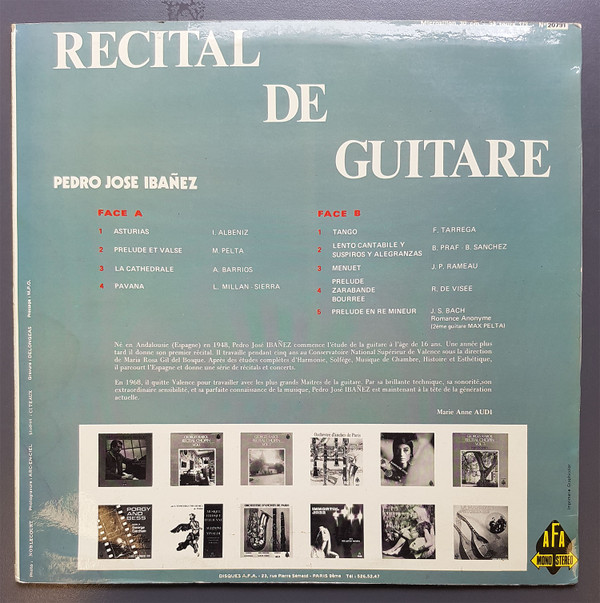 Pedro-José Ibanez - Recita De Guitare | AFA (20791)