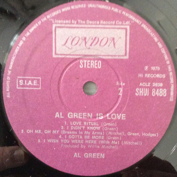 Al Green - Al Green Is Love | London Records (SHUI 8488) - 4 Al Green - Al Green Is Love | London Records (SHUI 8488) - 4