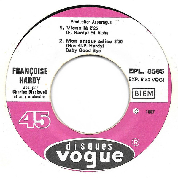 Françoise Hardy - Des Ronds Dans L'eau | Disques Vogue (EPL. 8595) - 4
