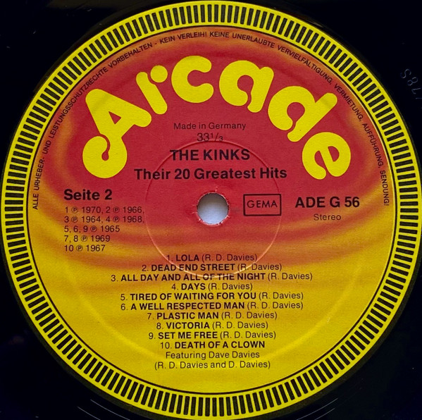 The Kinks - Their 20 Greatest Hits | Arcade (ADE G 56) - 4 The Kinks - Their 20 Greatest Hits | Arcade (ADE G 56) - 4