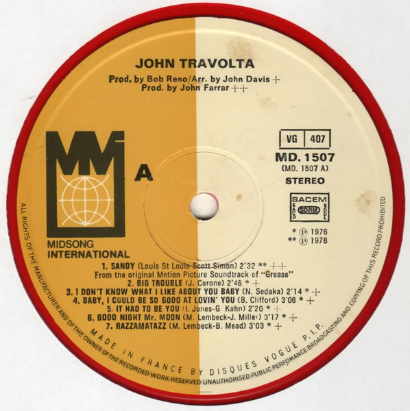 John Travolta - John Travolta | Midsong International (MD. 1507) - 4 John Travolta - John Travolta | Midsong International (MD. 1507) - 4