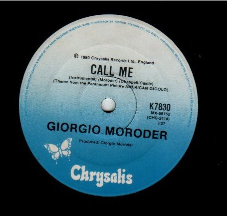 Blondie / Giorgio Moroder - Call Me | Chrysalis (K7830) - 2