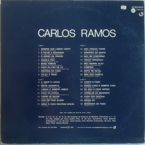 Carlos Ramos - Saudade | Valentim De Carvalho (3VCLPD 10024/2) - 2