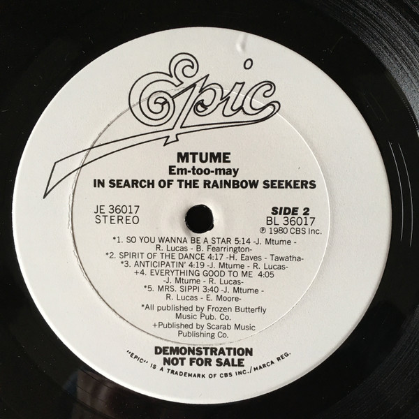 Mtume - In Search Of The Rainbow Seekers | Epic (JE 36017) - 4