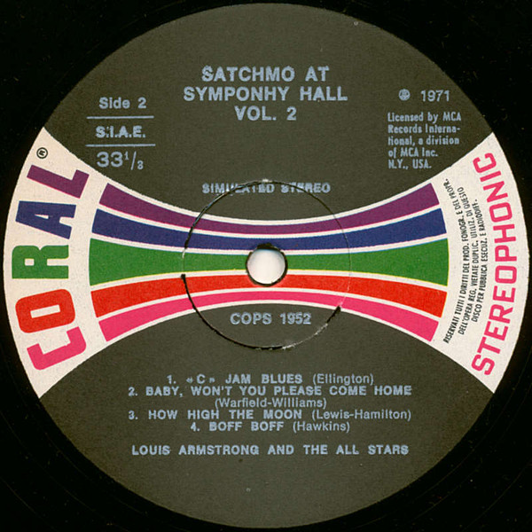 Louis Armstrong And His All-Stars - Satchmo At Symphony Hall Vol. 2 | Coral (COPS 1952) - 4 Louis Armstrong And His All-Stars - Satchmo At Symphony Hall Vol. 2 | Coral (COPS 1952) - 4