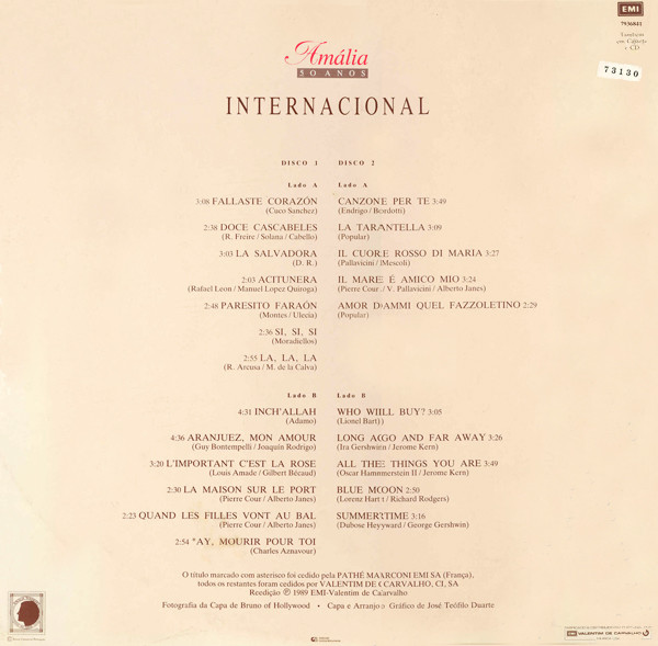 Amália Rodrigues - Internacional | EMI (7936841) - 2 Amália Rodrigues - Internacional | EMI (7936841) - 2