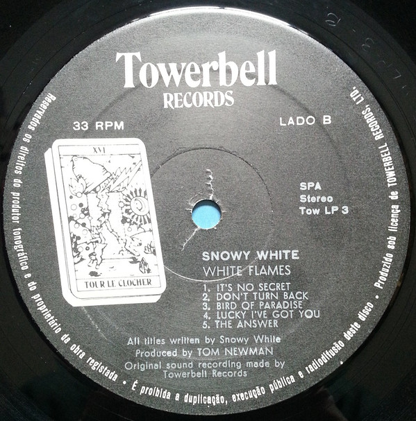 Snowy White - White Flames | Towerbell Records (TOW LP3) - 3