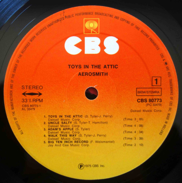 Aerosmith - Toys In The Attic | Columbia (CBS 80773) - 3 Aerosmith - Toys In The Attic | Columbia (CBS 80773) - 3