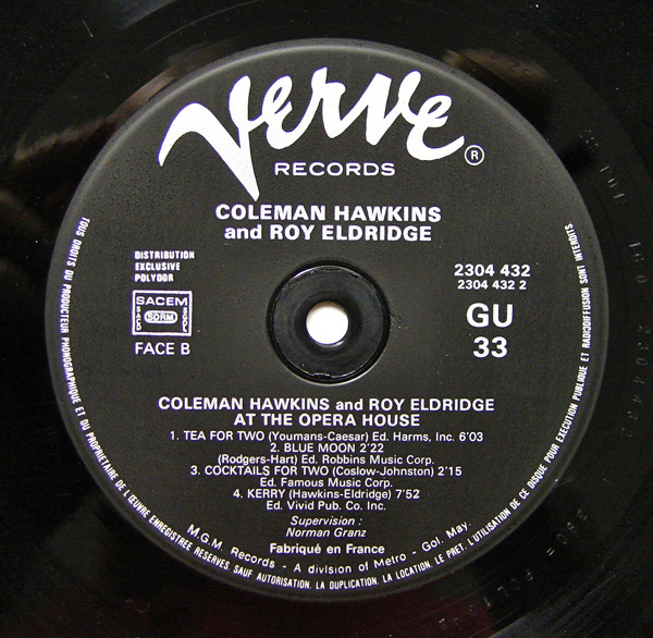 Coleman Hawkins And Roy Eldridge - Coleman Hawkins And Roy Eldridge At The Opera House | Verve Records (2304 432) - 4