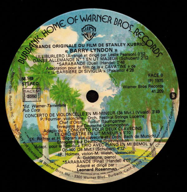 Various - Barry Lyndon (Music From The Soundtrack) | Warner Bros. Records (56189) - 3 Various - Barry Lyndon (Music From The Soundtrack) | Warner Bros. Records (56189) - 3