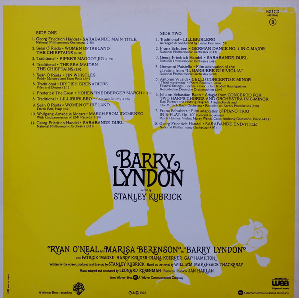 Various - Barry Lyndon (Music From The Soundtrack) | Warner Bros. Records (56189) - 2 Various - Barry Lyndon (Music From The Soundtrack) | Warner Bros. Records (56189) - 2