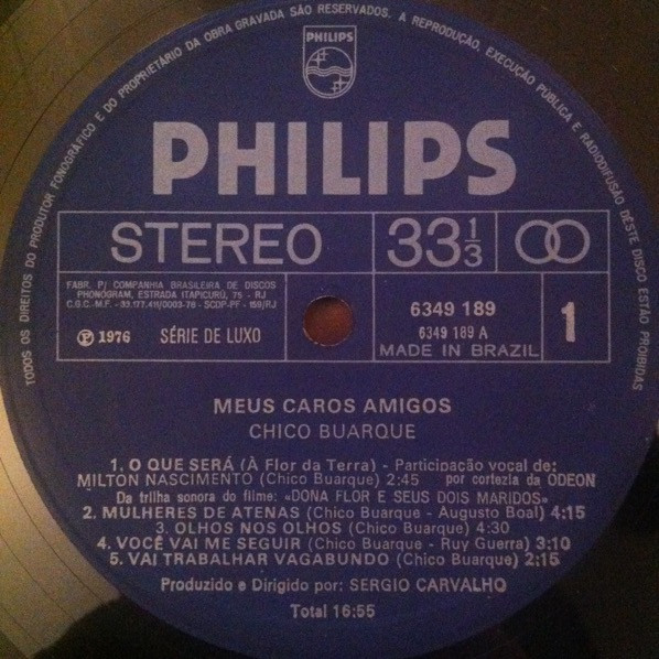 Chico Buarque - Meus Caros Amigos | Philips (6349 189) - 3 Chico Buarque - Meus Caros Amigos | Philips (6349 189) - 3