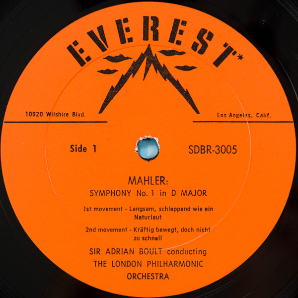 Gustav Mahler - Sir Adrian Boult Conducting The London Philharmonic Orchestra - Symphony No. 1 In D Major | Everest (3005) - 3