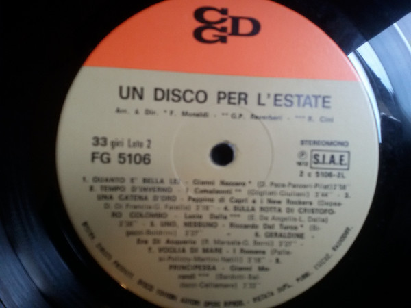 Various - Un Disco Per L'Estate 1972 | CGD (FG 5106) - 4 Various - Un Disco Per L'Estate 1972 | CGD (FG 5106) - 4