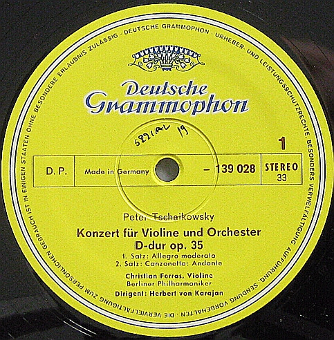 Pyotr Ilyich Tchaikovsky – Christian Ferras · Herbert von Karajan - Berliner Philharmoniker - Violinkonzert D-dur Op. 35 / Capriccio Italien Op. 45 | Deutsche Grammophon (139 028 SLPM) - 3 Pyotr Ilyich Tchaikovsky – Christian Ferras · Herbert von Karajan - Berliner Philharmoniker - Violinkonzert D-dur Op. 35 / Capriccio Italien Op. 45 | Deutsche Grammophon (139 028 SLPM) - 3