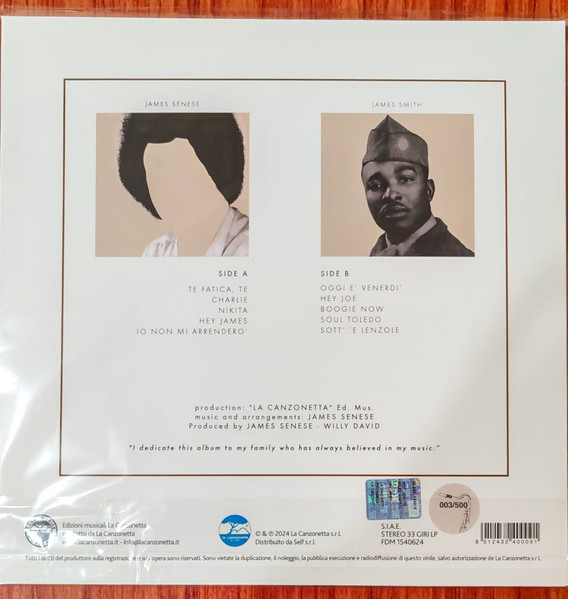 James Senese - Hey James (30th Anniversary Edition) | Edizioni Musicali La Canzonetta (FDM 1540624) - 2 James Senese - Hey James (30th Anniversary Edition) | Edizioni Musicali La Canzonetta (FDM 1540624) - 2