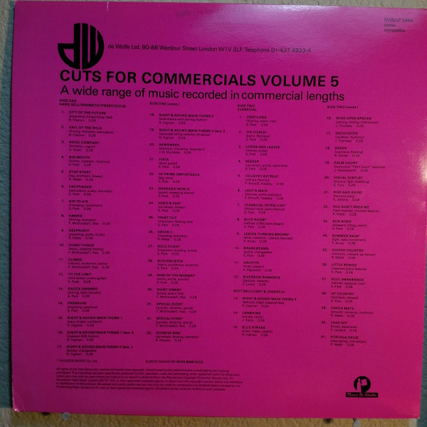 Various - Cuts For Commercials Volume 5 | Music De Wolfe (DWS/LP 3494) - 2 Various - Cuts For Commercials Volume 5 | Music De Wolfe (DWS/LP 3494) - 2