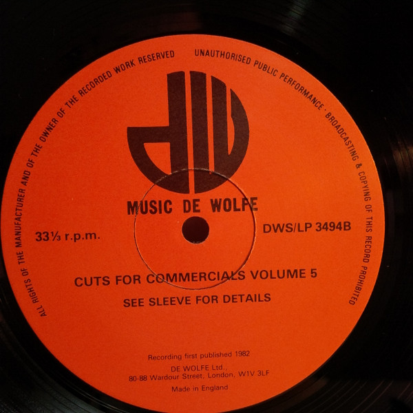 Various - Cuts For Commercials Volume 5 | Music De Wolfe (DWS/LP 3494) - 4 Various - Cuts For Commercials Volume 5 | Music De Wolfe (DWS/LP 3494) - 4