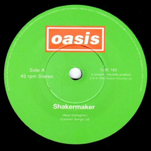 Oasis - Shakermaker | Creation Records (CRE 182) - 3