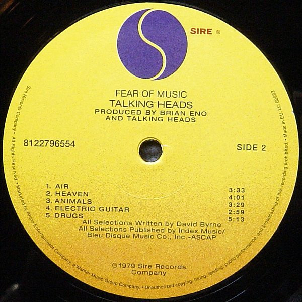 Talking Heads - Fear Of Music | Sire (R1-6076) - 4