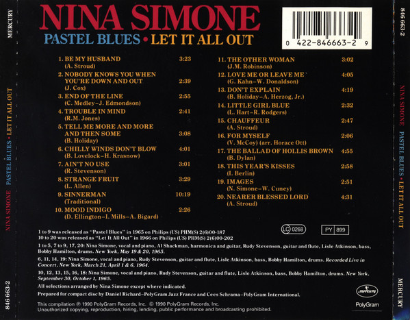 Nina Simone - Pastel Blues / Let It All Out | Polygram (846 663-2) - 2