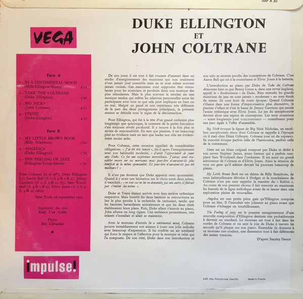 Duke Ellington & John Coltrane - Duke Ellington & John Coltrane | Impulse! / Vega (IMP A 30) - 2