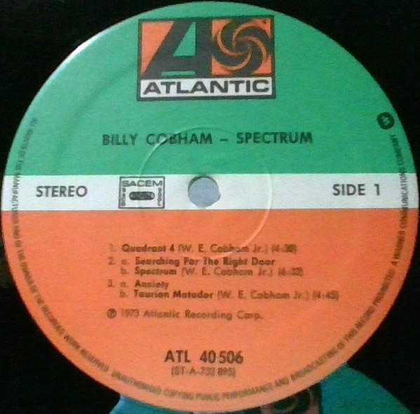 Billy Cobham - Spectrum | Atlantic (ATL 40 506) - 4 Billy Cobham - Spectrum | Atlantic (ATL 40 506) - 4