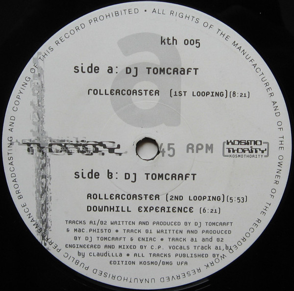 Tomcraft - Rollercoaster | Kosmothority (kth 005) - main Tomcraft - Rollercoaster | Kosmothority (kth 005) - main