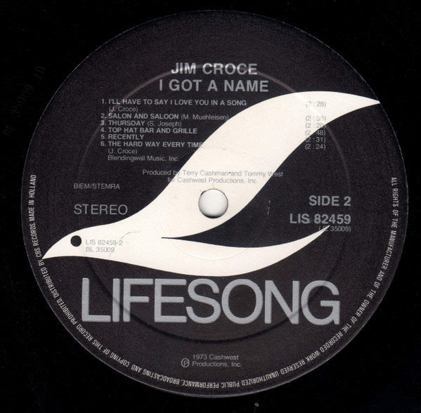 Jim Croce - I Got A Name | Lifesong (LIS 82459) - 4