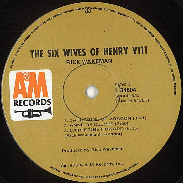 Rick Wakeman - The Six Wives Of Henry VIII | A&M Records (L 34804) - 3 Rick Wakeman - The Six Wives Of Henry VIII | A&M Records (L 34804) - 3