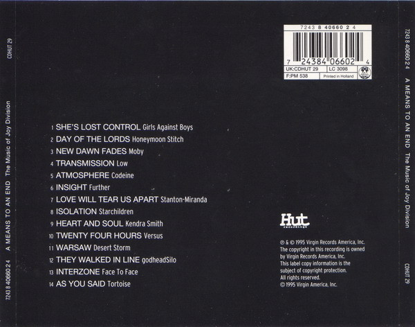 Various - A Means To An End (The Music Of Joy Division) | Hut Recordings (CDHUT 29) - 2
