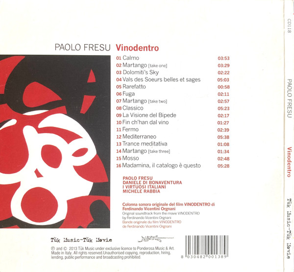 Paolo Fresu - Vinodentro | Tǔk Music (CD118) - 2 Paolo Fresu - Vinodentro | Tǔk Music (CD118) - 2