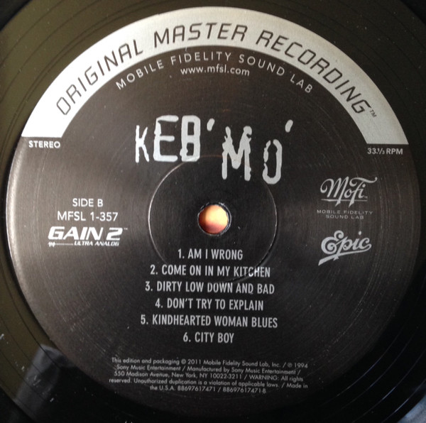 Keb' Mo' - Keb' Mo' | Mobile Fidelity Sound Lab (MFSL 1-357) - 3 Keb' Mo' - Keb' Mo' | Mobile Fidelity Sound Lab (MFSL 1-357) - 3