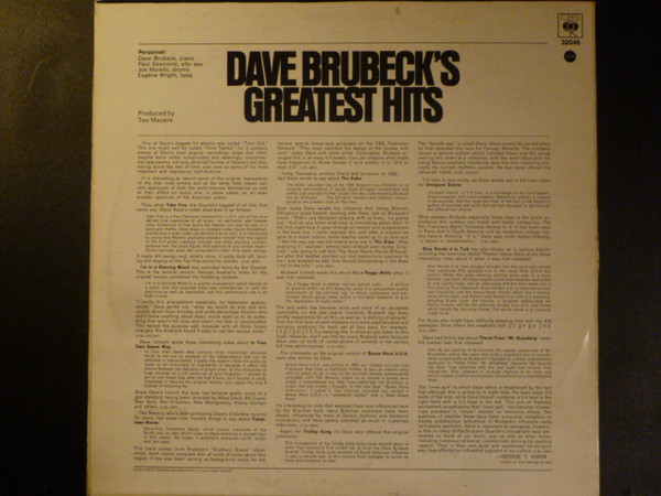 Dave Brubeck - Dave Brubeck's Greatest Hits | CBS (32046) - 2