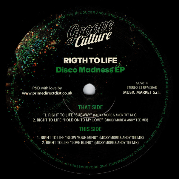 Right To Life - Disco Madness EP | Groove Culture Music (GCV014)