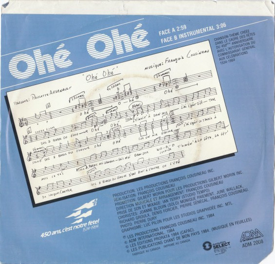Normand Brathwaite / François Cousineau / Martine St-Clair - Ohé Ohé | ADM International (ADM-2008) - 2