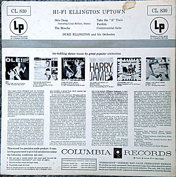 Duke Ellington And His Orchestra - Hi-Fi Ellington Uptown | Columbia (CL 830) - 2 Duke Ellington And His Orchestra - Hi-Fi Ellington Uptown | Columbia (CL 830) - 2