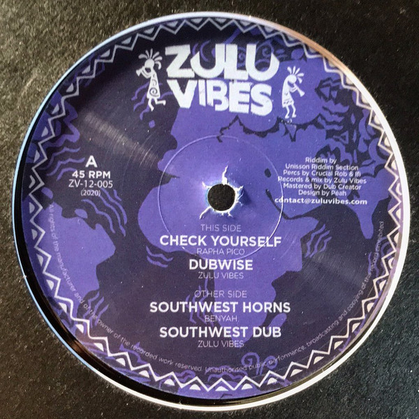 Rapha Pico / Benyah - Check Yourself / Southwest Horns | Zulu Vibes (ZV-12-005) - main Rapha Pico / Benyah - Check Yourself / Southwest Horns | Zulu Vibes (ZV-12-005) - main
