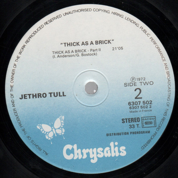 Jethro Tull - Thick As A Brick | Chrysalis (6307 502) - 4