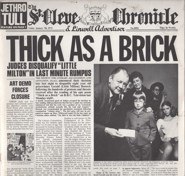Jethro Tull - Thick As A Brick | Chrysalis (6307 502) - main