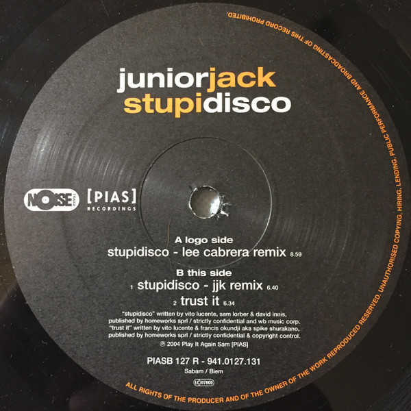 Junior Jack - Stupidisco (Remixes) | Noise Traxx (PIASB 127 R) - 4 Junior Jack - Stupidisco (Remixes) | Noise Traxx (PIASB 127 R) - 4