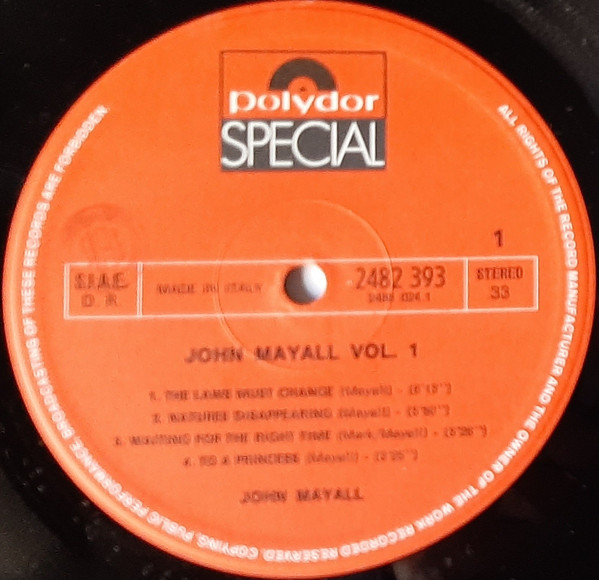 John Mayall - John Mayall Vol. 1 | Polydor (2482 393) - 3 John Mayall - John Mayall Vol. 1 | Polydor (2482 393) - 3