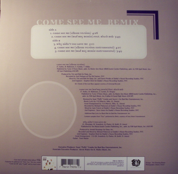 112 - Come See Me (Remix) | Bad Boy Entertainment (78612-79076-1) - 2