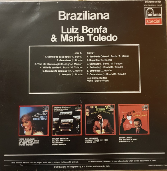 Luiz Bonfá & Maria Toledo - Braziliana | Fontana (6430 127) - 2 Luiz Bonfá & Maria Toledo - Braziliana | Fontana (6430 127) - 2