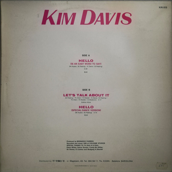 Kim Davis - Hello (Is An Easy Word To Say) | Key Records Int. (KRI-013) - 4