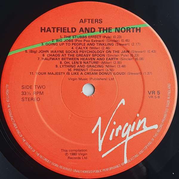 Hatfield And The North - Afters | Virgin (VR5) - 2 Hatfield And The North - Afters | Virgin (VR5) - 2