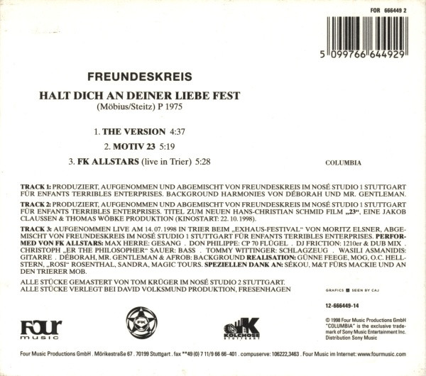 Freundeskreis - Halt Dich An Deiner Liebe Fest | Four Music (FOR 666449 2) - 2